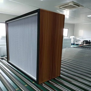 Wooden frame custom Clean Room Deep Pleat HVAC HEPA Panel Filter with Stable air velocity